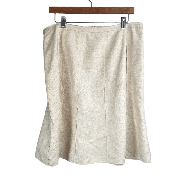 Marc Jacobs Straight Skirt High Rise Pleat Lines Knee Length Cream Size Small - Picture 1 of 7